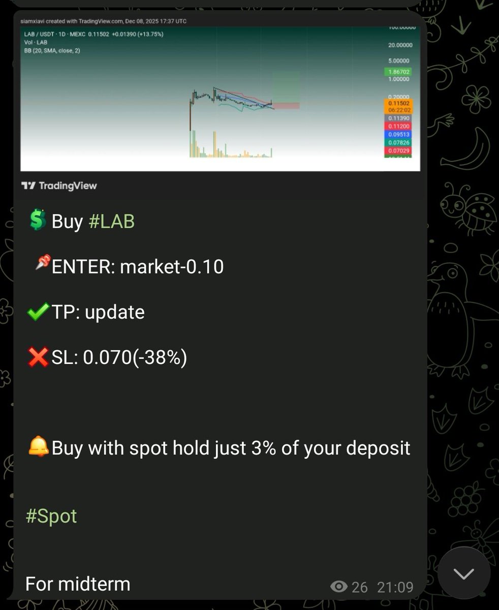 siamxiavi's tweet image. ⬆️  $LAB 7️⃣3️⃣5️⃣%

📈 Spot position in vip 

👻  Join us to receive special signals.

🤖 t.me/memetradecity

#Lab #Labusdt #Crypto