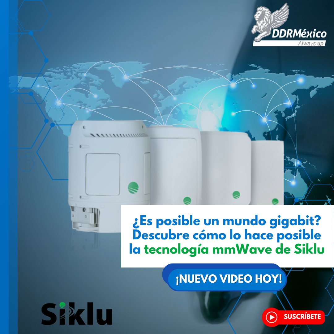 DDR_Mexico's tweet photo. Dale play al video👉https://t.co/9AXavyC5v2 y conoce cómo #Siklu impulsa la conectividad con #enlaces en bandas de 60, 70 y 80 #GHz ideales para backhaul, smart cities, #videovigilancia y conectividad entre edificios⚙️

Contactanos: 📧https://t.co/2Kvs3MQMMp

#AlwaysUp #PtP #PtMP https://t.co/TE6NDNtPUs