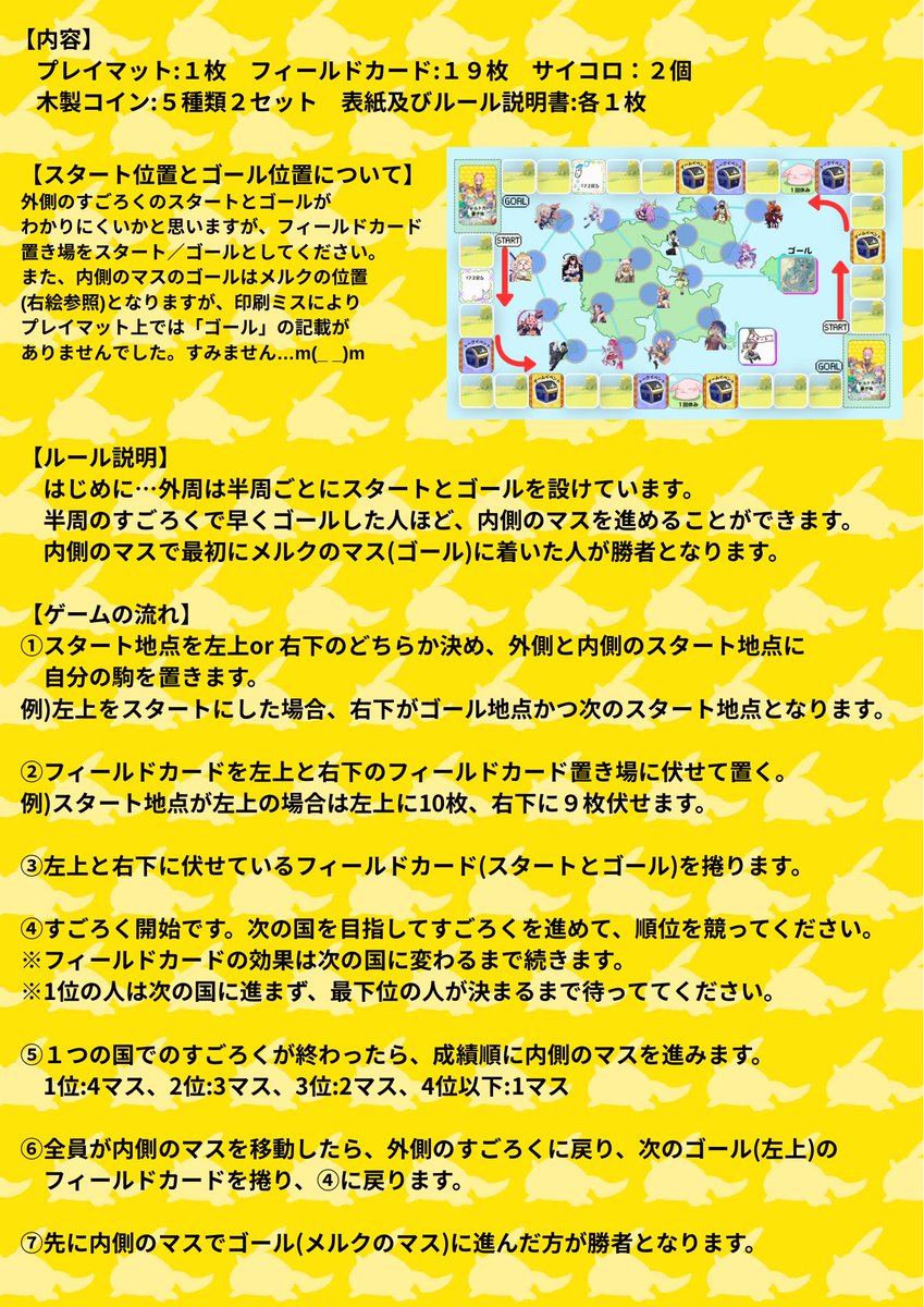 nonostoria's tweet photo. #メルぱらRe4頒布物
 メルストすごろくについて(後日メルストークも)
販売価格…2500円
プレイマットが大きいため、マット以外は別の入れ物に同梱予定です。マット(販売時丸めてる)畳めば入るけどシワついちゃうので…
もし予想以上の反響の場合は追加も検討しますが需要の数が不明のため現在は未定 https://t.co/OyuWultRkN