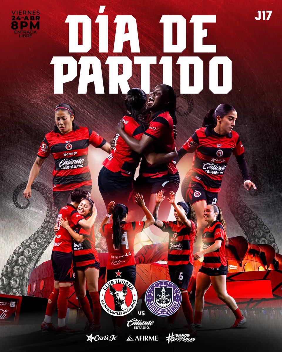 XolosFemenil's tweet photo. Hoy nos jugamos mucho más que tres puntos en el Mictlán. ¡Vamos X el pase a la siguiente fase, Rojinegras! 🔴⚫️

¡Juntas hasta el final, Perrísimas! 🐕 | Entrada libre https://t.co/Hx69C8eS5V