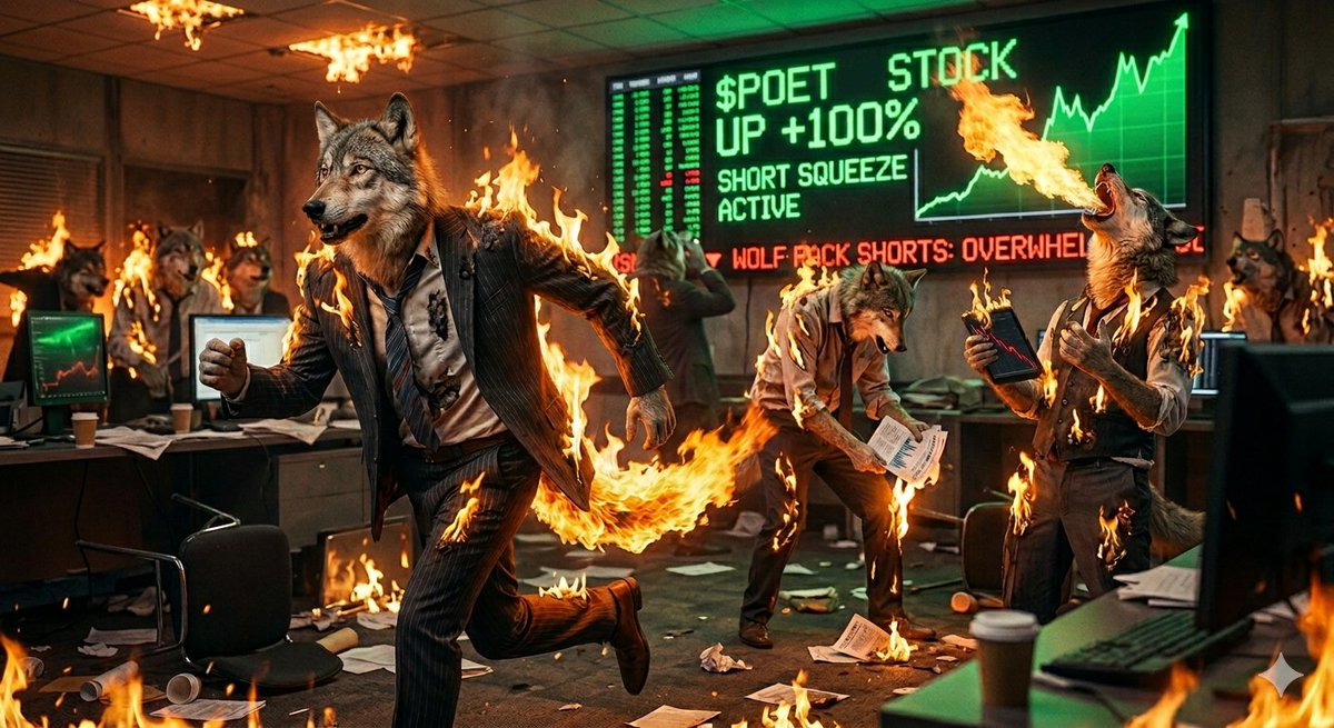 Live look at @wolfpackReports trading floor on their $POET short position