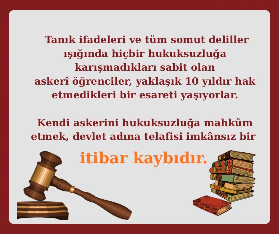 MasmAskrOgrnclr's tweet photo. Yıllardır masum olduklarını haykıran Asker Öğrenciler  seslerini 4 duvar arasından 10 yıldır duyurmaya çalışıyorlar.  

Masumiyetlerini kanıtlamak ve seslerini duyurmak için sizde ses verin!

AskeriÖğrenciler Masumdur https://t.co/x7ms8e5woF