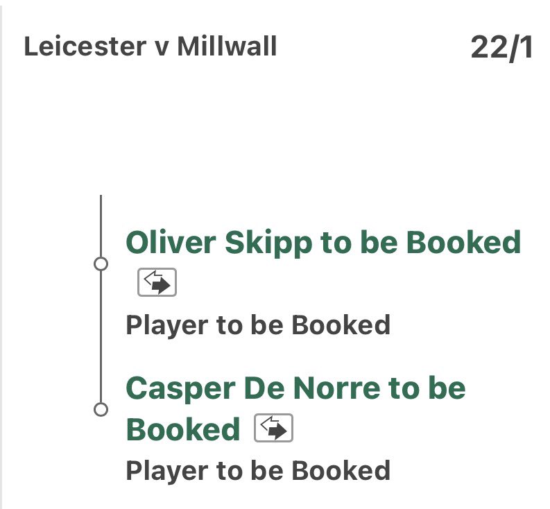 thecardstipster's tweet photo. Leicester vs Millwall Card Bets 🟨🟥 https://t.co/xyNiEcKHD0