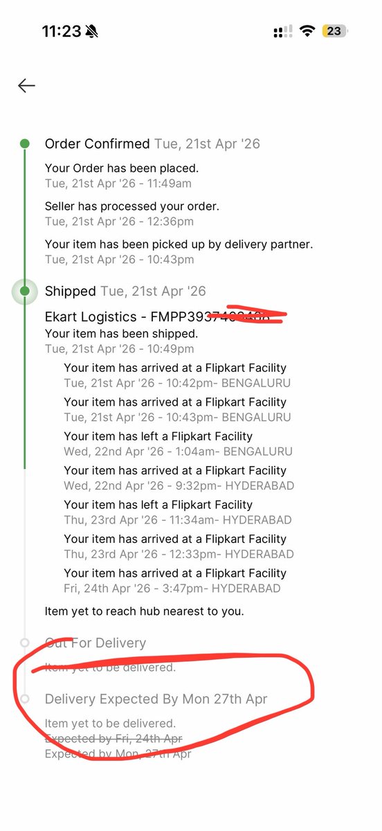 SAIKRISHNA_1710's tweet image. Worst services I have ever seen order delayed by three days , never buy things online poor experience from @flipkartsupport delivery date is 24th now showing 27th #delivery #worst #flipkart