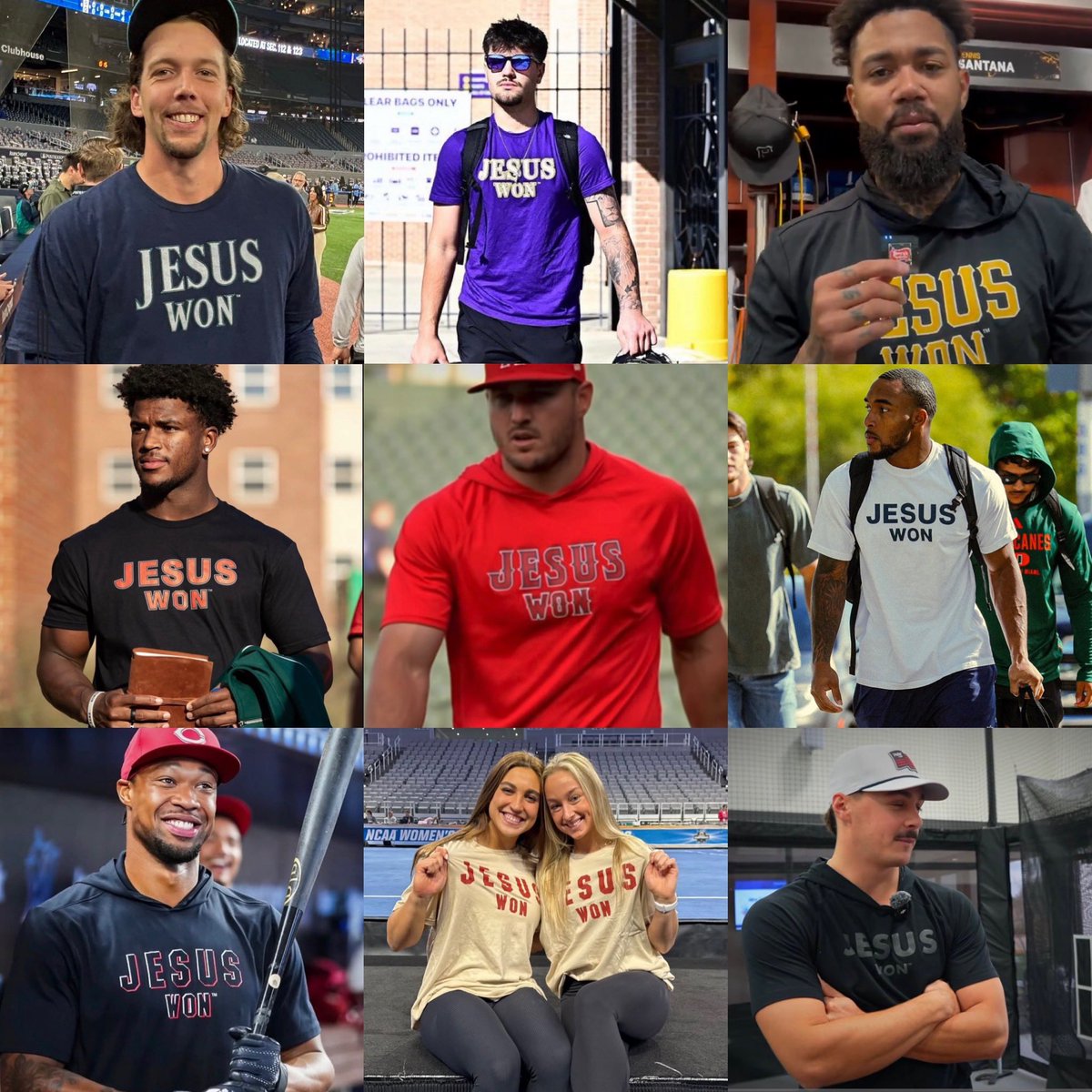 PROducerIOTB's tweet image. Shirts are starting to be everywhere and on some of the biggest names in the biggest sports. #MLB has been amazing, #NFL is catching on and #NCAA baseball, football and gymnastics have been awesome! #faith #JesusWon