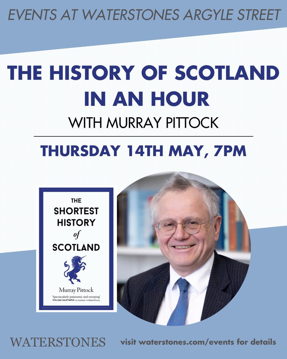 WStonesArgyleST's tweet photo. How much Scottish History can we pack into an hour? To celebrate the launch of The Shortest History of Scotland we’ve got Murray Pittock in conversation with Zoe Venditozzi, author of How To Kill A Witch, to explore the ups &amp; downs of our fair country 🏴󠁧󠁢󠁳󠁣󠁴󠁿 
https://t.co/eHgBktFSzD https://t.co/pNJn4uQu8f