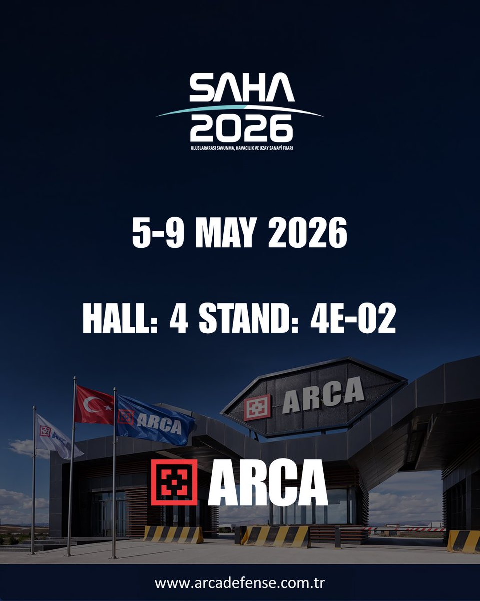 arcasavunma's tweet photo. SAHA Expo 2026 kapsamında yerimizi aldık.
Arca Savunma olarak geliştirdiğimiz yenilikçi çözümleri yakından incelemek ve iş birliği fırsatlarını değerlendirmek üzere sizleri standımıza davet ediyoruz.
#arcadefense #arcasavunma #sahaexpo2026 #sahaistanbul https://t.co/8yfulM6G2Y