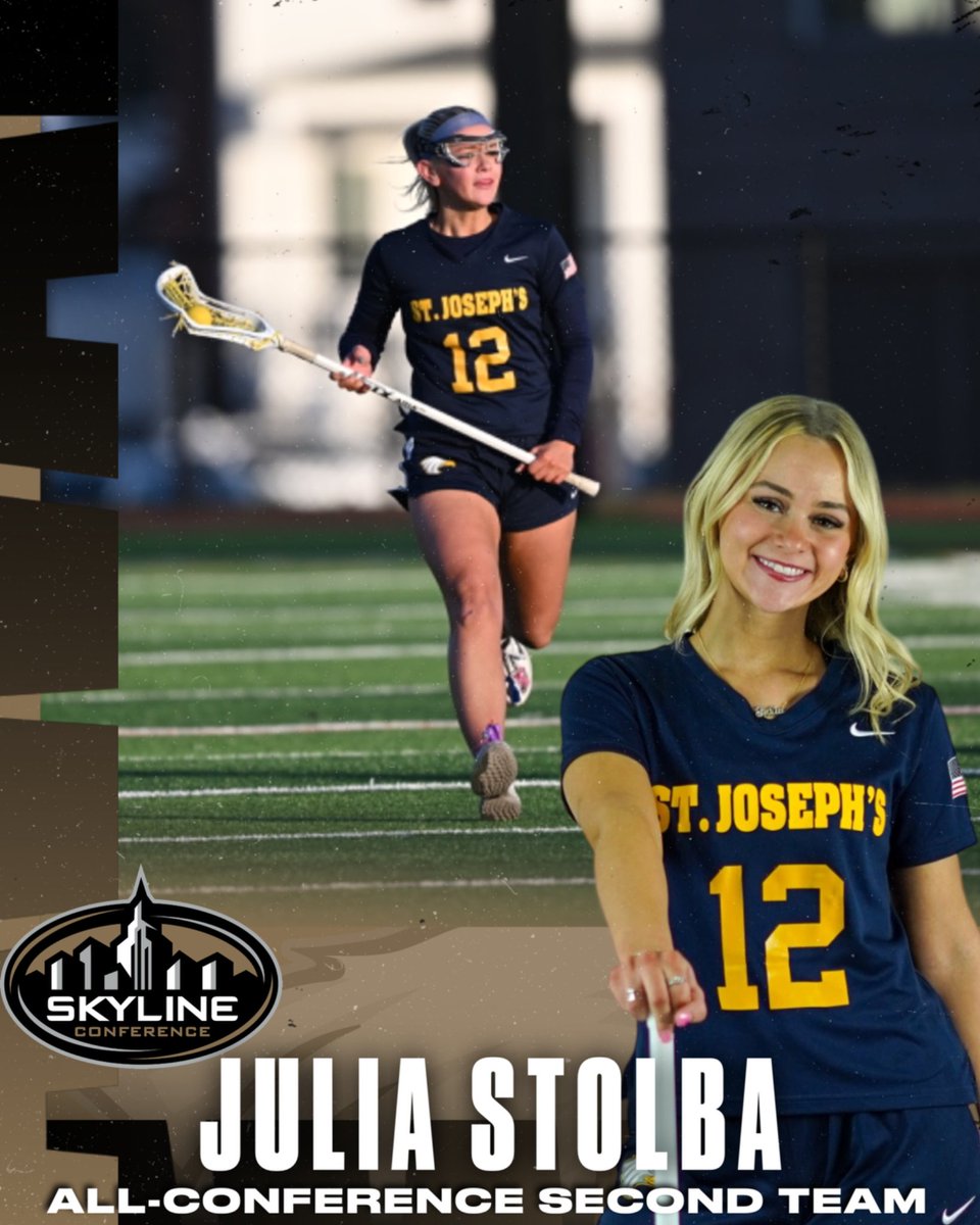 SJLIAthletics's tweet image. Doyle, Ippolito, and Stolba Named to the Skyline Women's Lacrosse All-Conference!

#flywithus #goldenera #SJLI #skylinewlax
