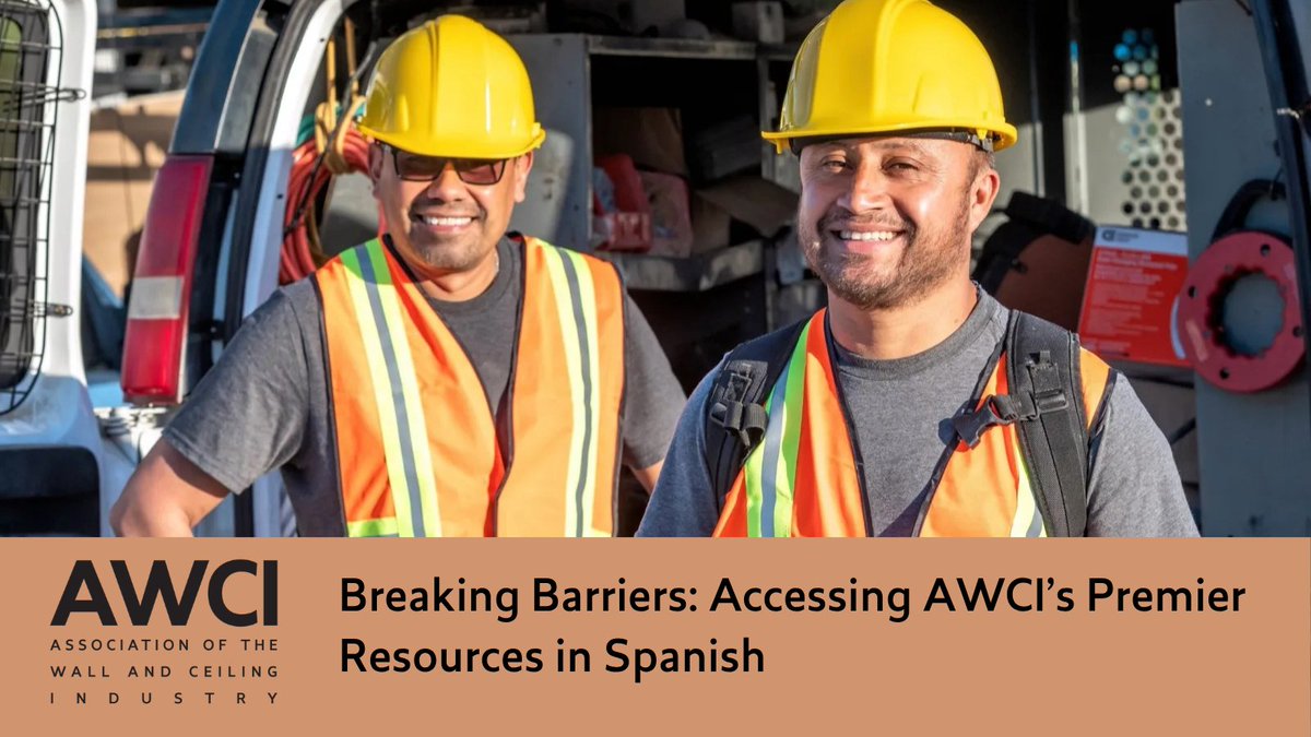 AWCI_INFO's tweet image. Breaking barriers starts with access.

AWCI now offers Spanish-language resources to help teams stay safe &amp;amp; informed:
✔️ Website translation toggle
✔️ Safety and wellness resources
✔️ Courses and technical documents

awci.org/about/announce…

#AWCI26 #construction #walls #ceilings