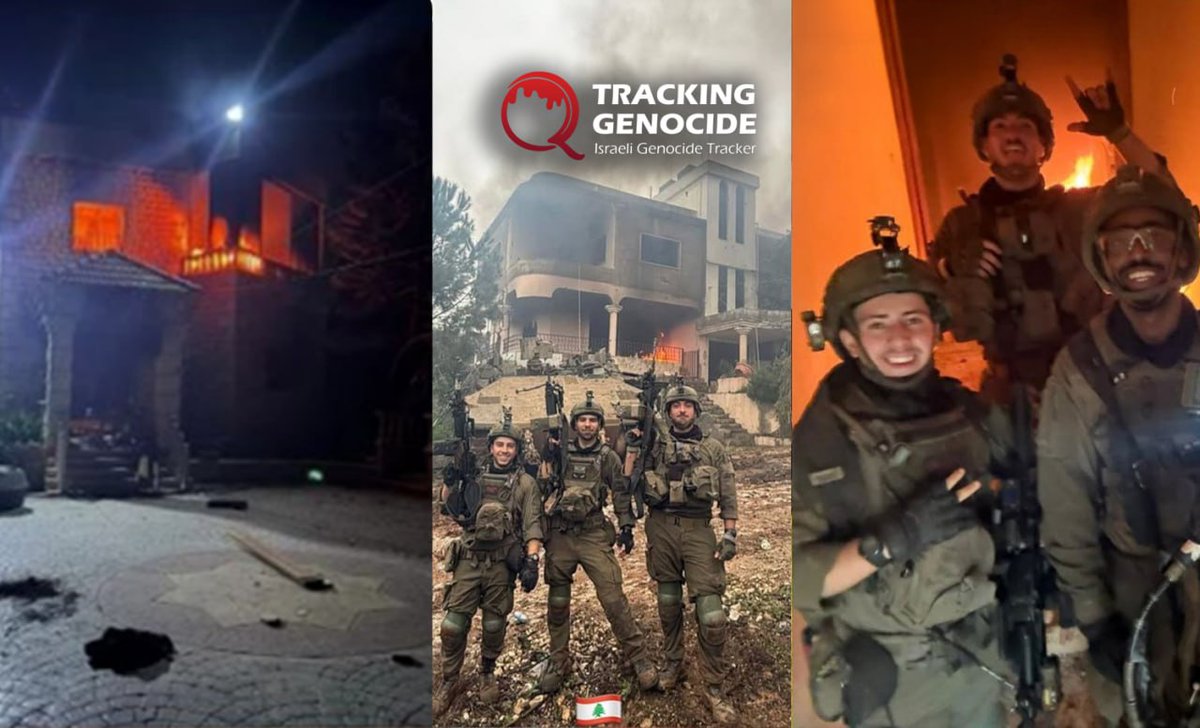 When not detonating, Israeli soldiers raid, loot, and rummage through the homes of displaced Lebanese in southern Lebanon before setting them on fire.

This is the same genocide tactic used in Gaza: ensuring nothing remains inside even if residents were ever allowed to return.