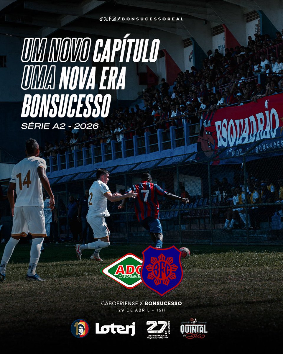 BonsucessoReal's tweet photo. Um novo capítulo começa. 112 anos de história e o Bonsucesso de volta ao Campeonato Carioca Série A2 Profissional. Quarta, dia 29, 15h, Estádio Alair Corrêa — Cabo Frio. Aparece! 🔴💙⚽
#cesso https://t.co/0mUa0dJJAv
