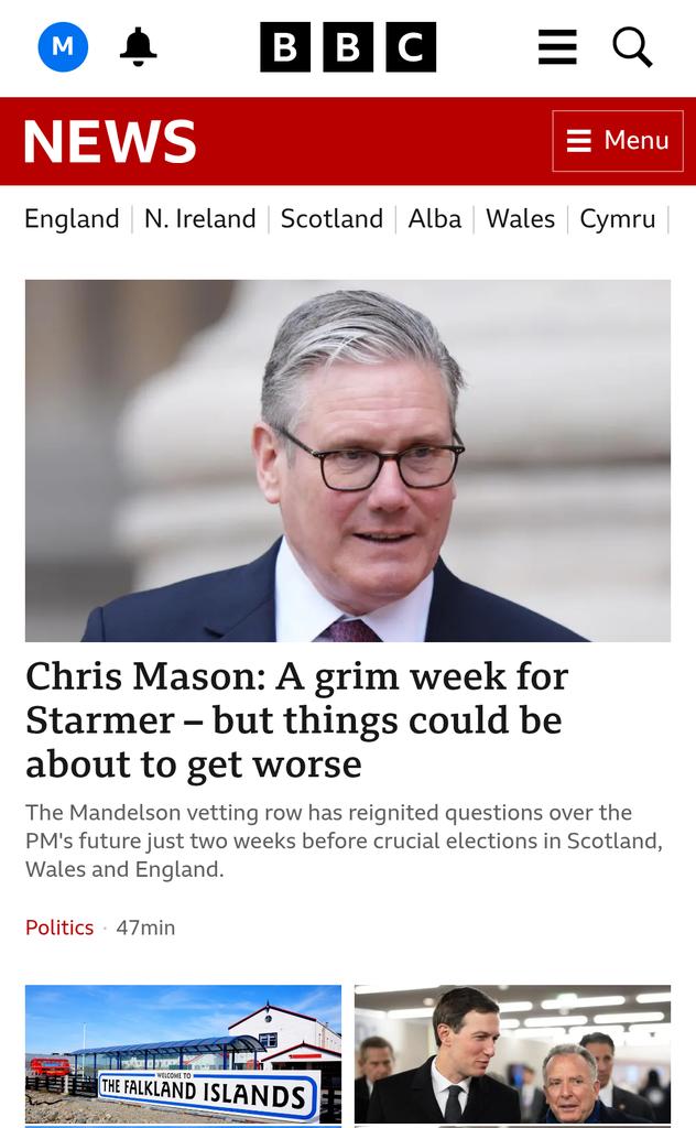 Why is Chris Mason's worthless opinion the number one story on BBC news instead of some actual news?
#BBCnewsbias