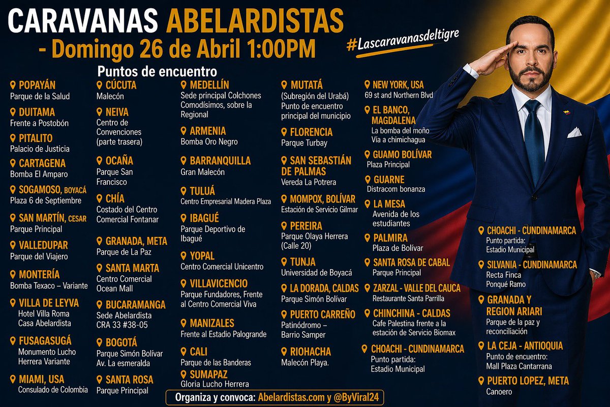 Vamos a compartir esta imagen a todos nuestros contactos. Nuestro objetivo es claro. Ganar en 1 vuelta. 
<a href="/ABDELAESPRIELLA/">Abelardo De La Espriella</a> acá está tu ejército que no para de trabajar. 
Tigresas, Abelardistas, defensores, tigres. 
Todos estamos unidos más que nunca.