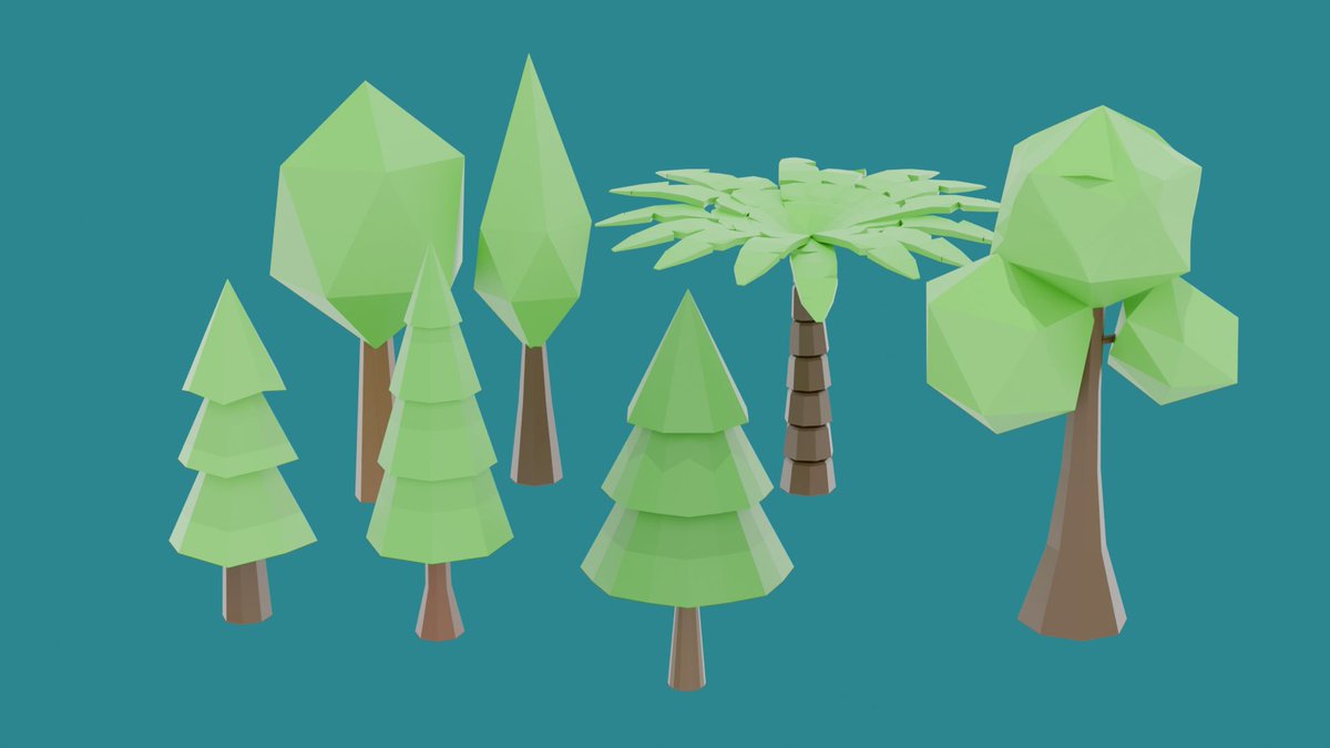 aleehusayn's tweet photo. Made these few low poly trees in Blender π²π΄ slowly building out a full game asset pack #b3d #blender3d #lowpoly #3dart #gamedev #indiedev #gameassets #lowpolyart #polyart #3dmodeling #3drender #blenderrender #cgart #gameart #digitalart #props #lowpolyprops #environmentart https://t.co/1qDt711geM