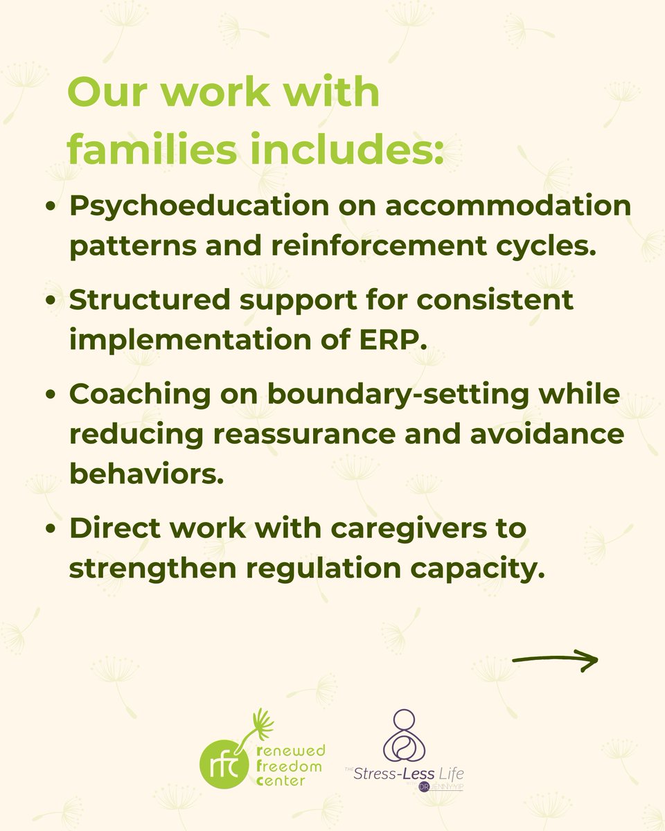 DrJennyYip's tweet image. Support for families and loved ones is not secondary to treatment; it is essential to long-term recovery. This collaborative, compassionate, and skills-based approach is central to the work we do at @renewedfreedomcenter. #OCD #Anxiety #MentalHealthHelp