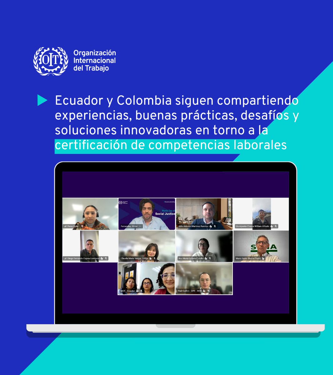 OITAndina's tweet image. Colombia 🇨🇴 y Ecuador 🇪🇨 siguen avanzando en el intercambio técnico sobre reconocimiento de aprendizajes previos.

👉🏽OIT acompaña este proceso para facilitar que las personas #migrantes vean reconocidas sus habilidades y accedan a mejores oportunidades laborales.