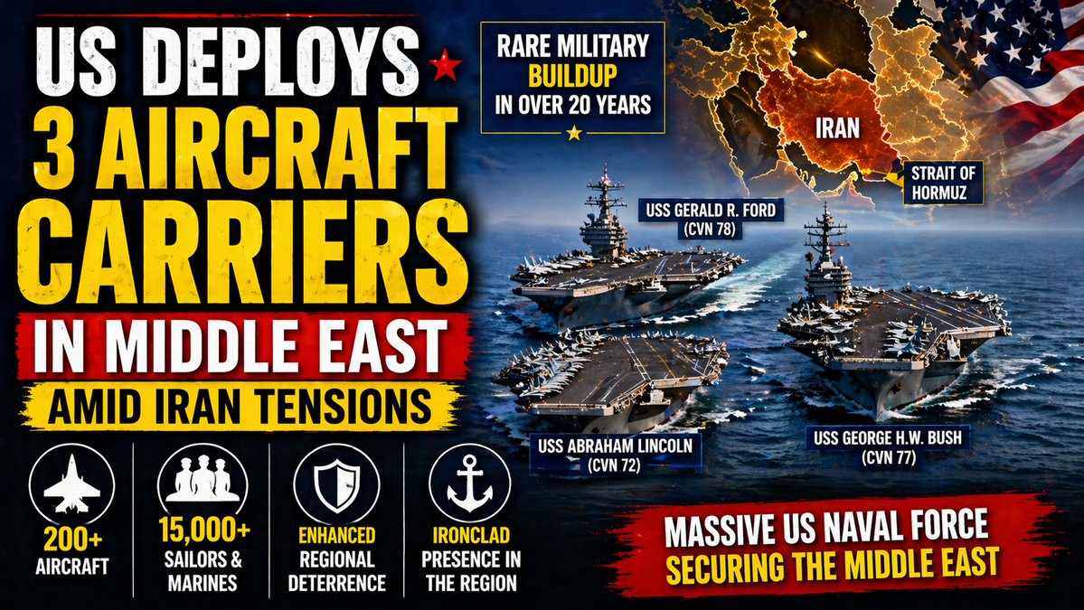 NRIPage's tweet image. US deploys three aircraft carriers to Middle East amid Iran tensions

Read more on...nripage.com/articles/globa…

 #Global Conflicts #USNavy #MilitaryNews #NRIPage