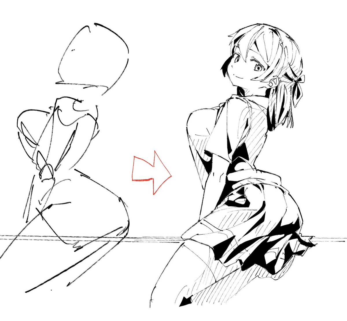 跨ってる所が描きたくて描きました 