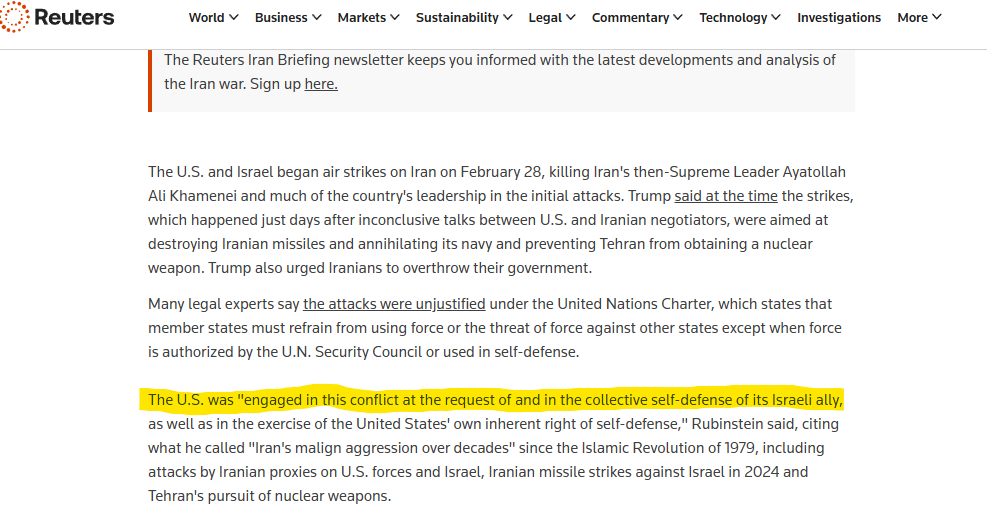 Dop31ntel's tweet photo. @FurkanGozukara "Israel is the only ally that doesnt ask us to fight their wars for them" 
Not according to the US Legal Advisor of the state department....Who's also Jewish btw...They sure do seem to be everywhere even though they are "2.5%" of the population, but they always find power huh? https://t.co/r4pJAkiJGu