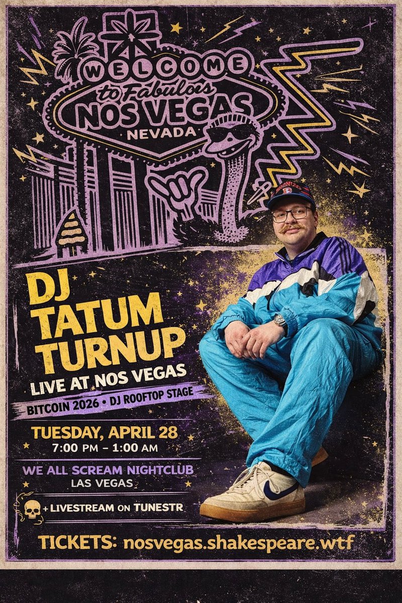 Fremont St rooftop patio with <a href="/tatumturnup/">Tatum Turn Up (lock in arc)</a> tearing up the DJ booth?

Yeah, sign me up.

Nos Vegas, brought to you by <a href="/layer3press/">layer3press</a> <a href="/peteryared/">Peter Yared</a> <a href="/OpenAgents/">OpenAgents</a> 

nosvegas.shakespeare.wtf