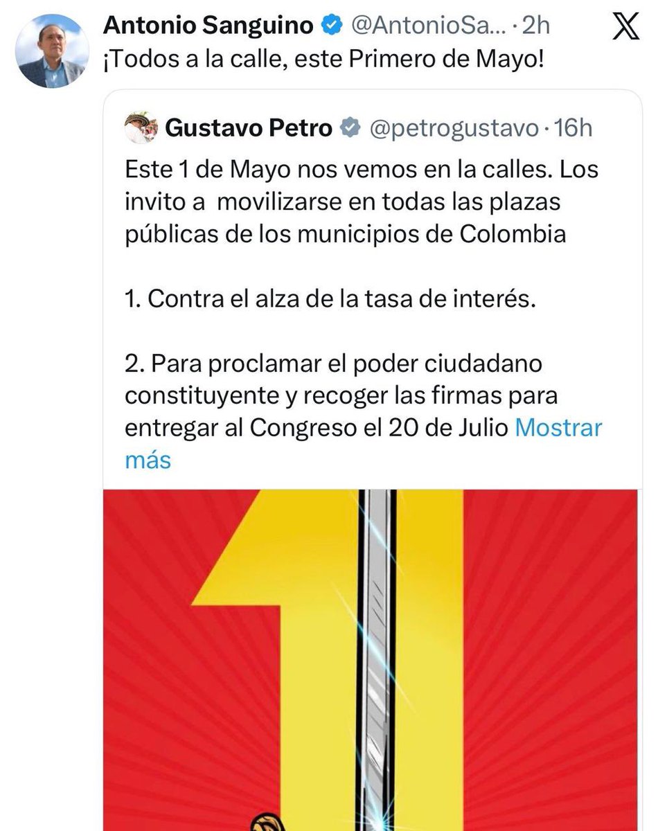 MariaFdaCabal's tweet photo. Este país debe salir a la calle claro que sí, por: 

¿Todos a la calle?

-Por los más de 2.500 muertos por falta de medicina y atención en salud. 
-Por los líderes sociales asesinados. 
-Por el robo de $25 billones de las pensiones. 
-Por el Pacto de la Picota 
-Por la violación de topes electorales de Petro 
-Por la plata de papá Pitufo en la campaña de Petro
-Por el robo en la UNGRD
-Por los contratos torcidos en el INVIAS 
-Por el aumento del 28% en el costo del gas natural. 
-Por las 46 masacres en lo que va de 2026. 
-Por la inflación del 6% al final del año 
-Por los $30 billones de pesos en contratos OPS
-Por el crecimiento de la deuda externa.  
-Por el esquema de seguridad de Juliana Guerrero. 
-Por el aumento a 27 mil terroristas en armas. 
-Por las más de 350 mil hectáreas de coca.