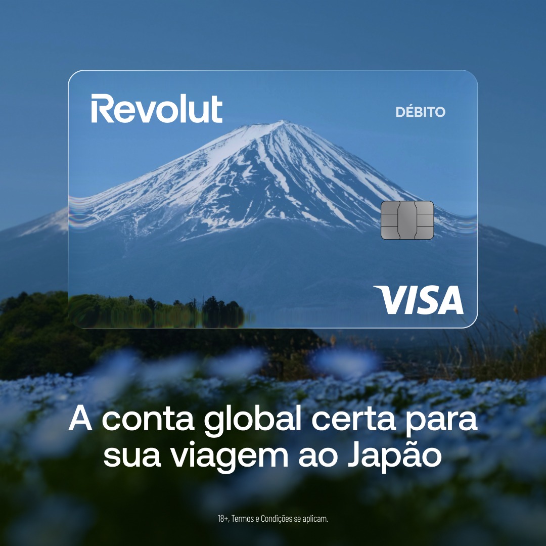 Revolut's tweet photo. Sua conta aqui e no exterior.