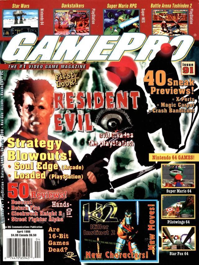 StoneAgeGamer's tweet image. #FlashbackFriday  
30 years ago this month, GamePro dedicated their first look at Resident Evil! Plus, Killer Instinct 2, Super Mario RPG, Darkstalkers, and more! #magazines #retrogaming