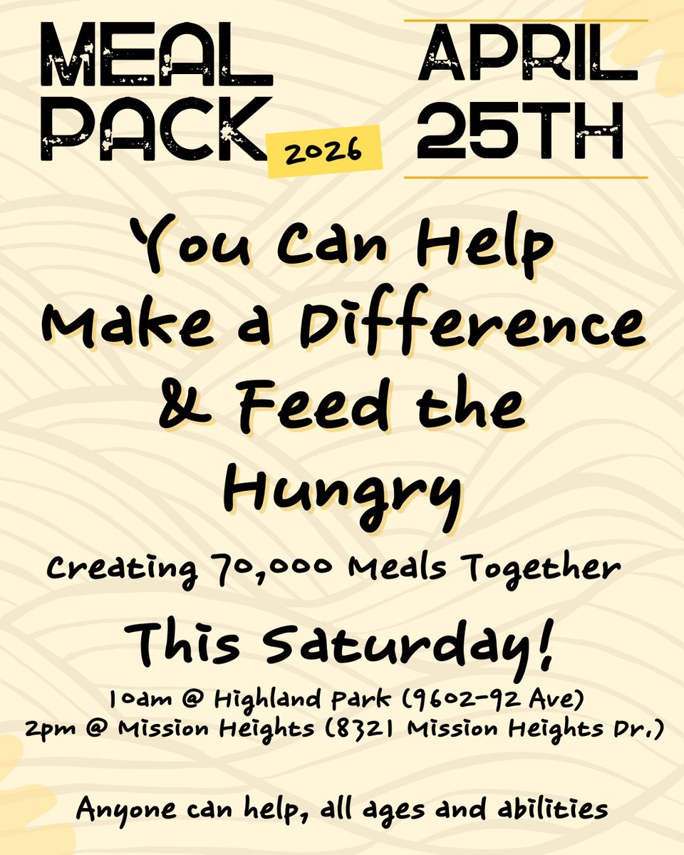 gpcofc's tweet photo. You be a part of creating 70,000 meals! 
Happening this Saturday. https://t.co/TDZzTdx7I4