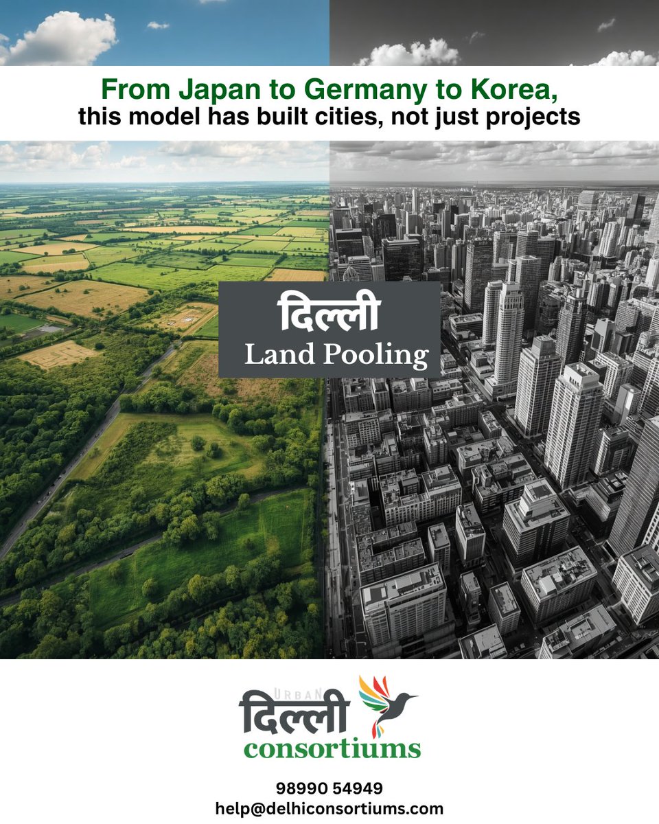 What is Land Pooling?
Land pooling (also known as land readjustment) is a planning mechanism where multiple landowners voluntarily combine their land, which is then serviced with infrastructure. Instead of losing land to acquisition, owners become participants in urban devlpment