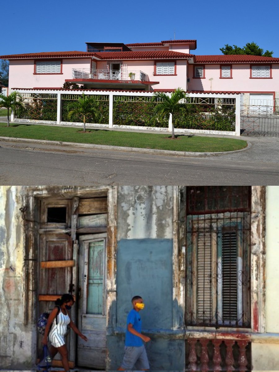 En la de arriba viven los dirigentes cubanos directores, gerentes, ministros, viceministros, generales....

En la de abajo vive Luis Manuel Otero Alcántara que se está pudriendo en una cárcel solo por cantar una canción contra los que viven en las casas de arriba.

Esto es Cuba.