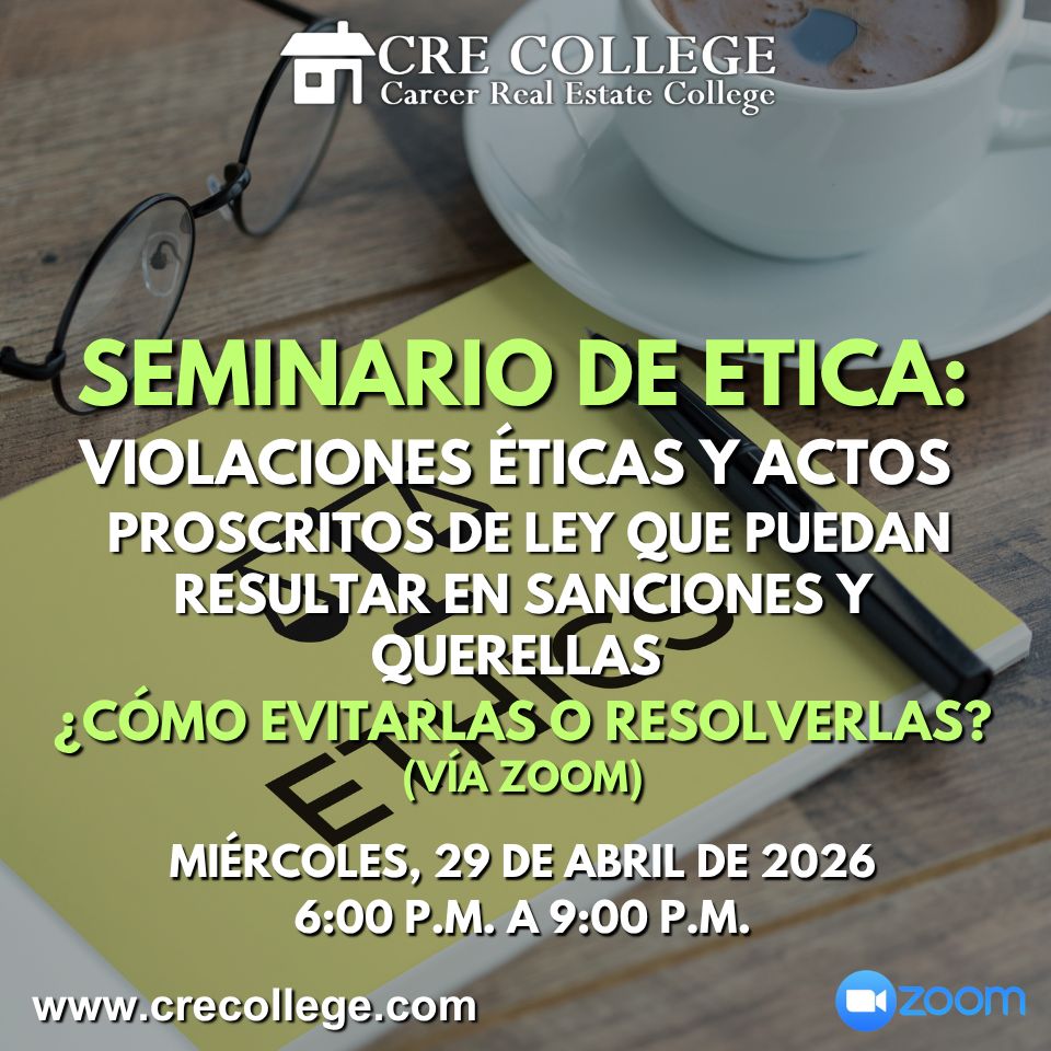 crecollegepr's tweet photo. ¡Saludos! Te invitamos a participar de nuestro Seminario vía ZOOM: Seminario de Ética: Violaciones Éticas y Actos Proscritos de Ley a ofrecerse el miércoles, 29 de abril de 2026 (6:00 p.m. a 9:00 p.m.). Incluye 3 Créditos en Ética

Accede: https://t.co/p3gq8vR14A 

#CRECOLLEGE https://t.co/NC147yxRvW