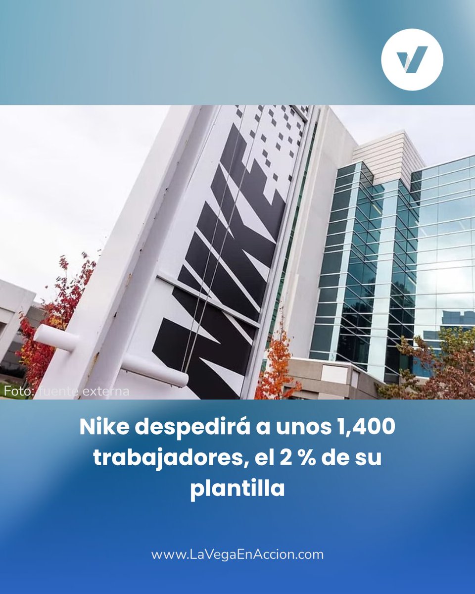 LaVega_enAccion's tweet image. Nike despedirá 1,400 empleados como parte de su reestructuración “Win Now”. Los recortes, centrados en tecnología, buscan modernizar operaciones y mejorar eficiencia global de la compañía 

#economía
#Nike
#empleo
#empresas 

 🌐  lavegaenaccion.com