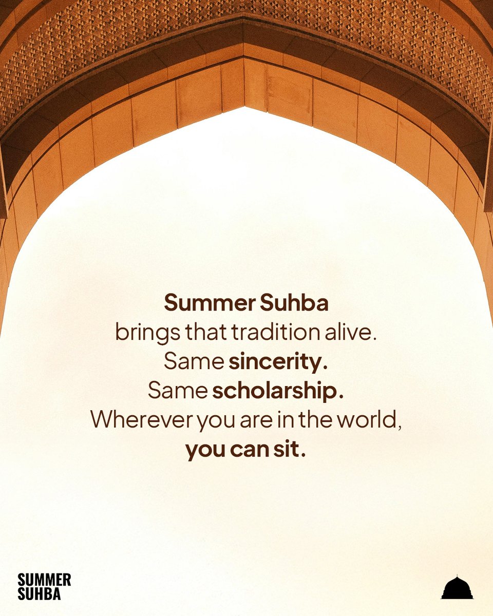 AlMadina's tweet image. They didn’t just learn from the Prophet ﷺ, they sat with him. Suhba is not information, it is transformation through presence.

Join us for Summer Suhba in person in Istanbul or online from anywhere in the world at almadina.org/summersuhba

#Suhba #SpiritualGrowth #AlMadina