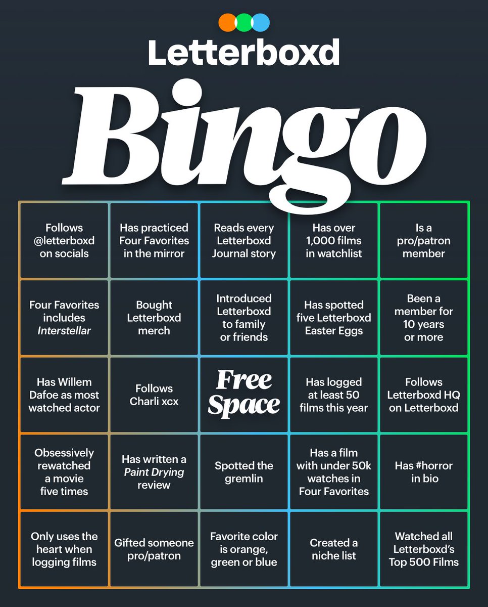 letterboxd's tweet image. To celebrate the 14 year anniversary of our beta launch, we present, Letterboxd Bingo 💖

Download the print-ready PDF version here: boxd.it/gey