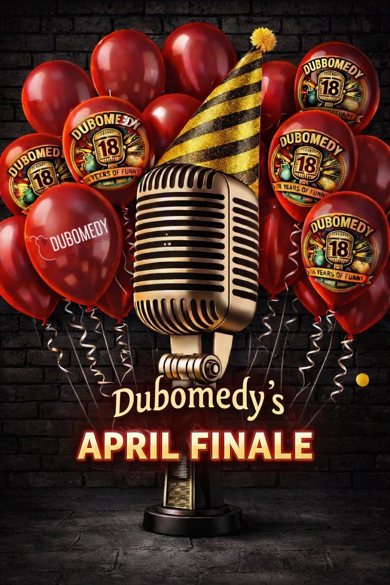 Dubomedy's tweet photo. And what an EPIC #Dubomedy18 Finale we have planned for you this Sunday Night! 🎉🎤💃🏽🪩🕺🏽 

RSVP + MOTE INFO-> https://t.co/7euT8kuqEw Letsgoo!💥 #comedy #dubai https://t.co/P2LGygNVVp