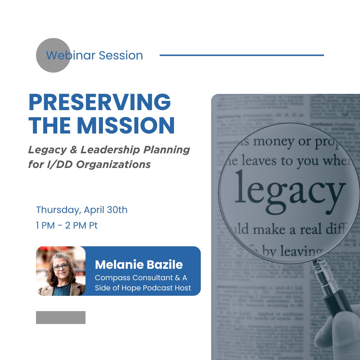 What happens to the mission when leadership changes?

If this question is on your mind, there is still time to join us.

🗓 April 30
🕐 1 to 2 PM PT
💻 Live Zoom

Join here: us06web.zoom.us/webinar/regist…

#IDD #Leadership #Nonprofit