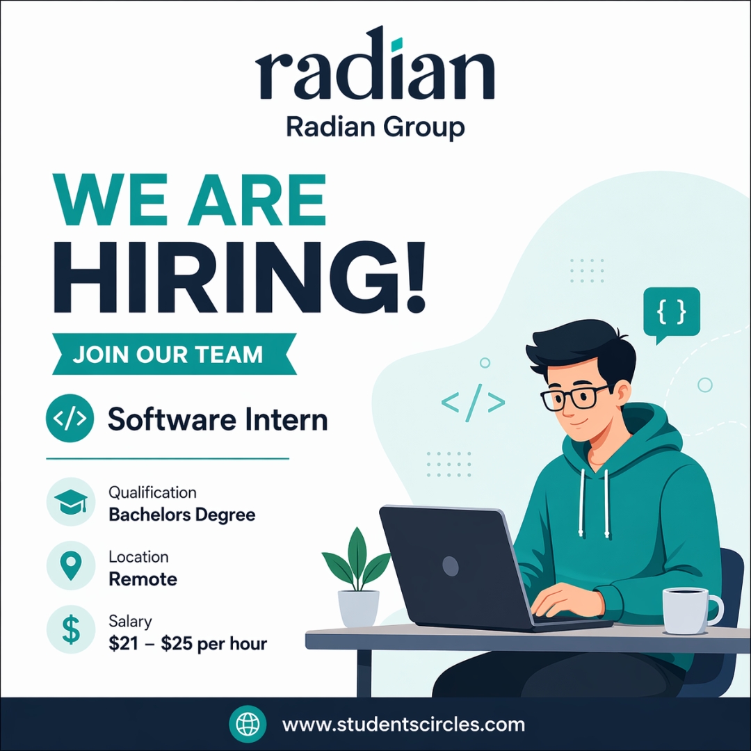 karthikpattadi's tweet photo. Kickstart your tech career with Radian Group 🚀

Hiring Software Interns (Remote) 💻
Earn $21–$25/hr while gaining real-world experience!

Apply now 👉 https://t.co/VjKc5MEetx

#RemoteJobs #SoftwareIntern #TechCareers #WorkFromHome #HiringNow #USAJobs #GlobalJobs #StudentsCircles 

⚠️ Disclaimer: This image is created for informational and educational purposes only. All logos, trademarks, and brand names belong to their respective owners.
