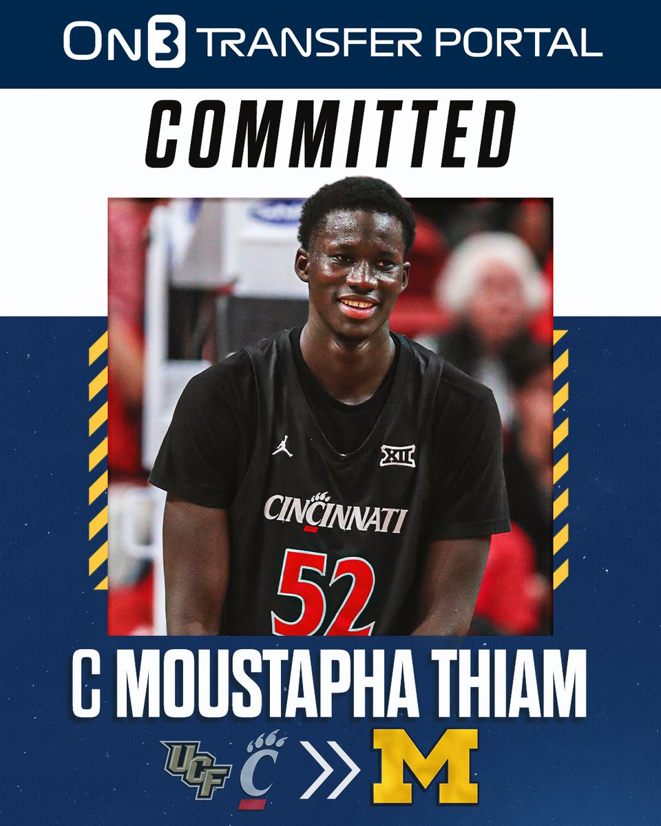 BREAKING: Cincinnati transfer center Moustapha Thiam has committed to Michigan, <a href="/JoeTipton/">Joe Tipton</a> reports〽️

on3.com/college/michig…