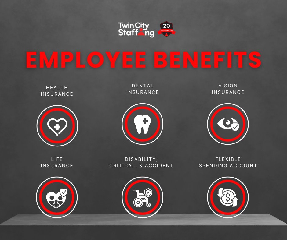 twincitystaffin's tweet image. Ready for a career with great benefits? Twin City Staffing offers a comprehensive package and room for growth. Take the next step in your journey with our supportive team. 

Explore our open jobs here: ow.ly/WflN50YP9Yi

#TwinCityStaffing #JobOpportunity #Benefits #MNJobs
