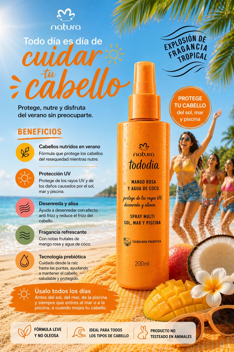 Con un aroma delicioso y protección UV hidratación y cuidado durante todo el día 🫶🏻😎