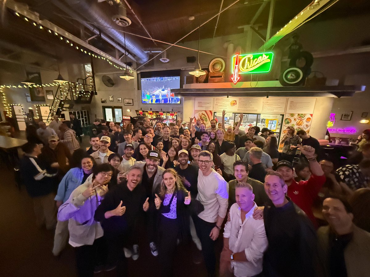 promise_ai's tweet photo. So fun celebrating with the @CuriousRefuge community at our Los Angeles meet-up last night. Always great to connect with such a passionate, creative group in person! https://t.co/QK8Dxen73G
