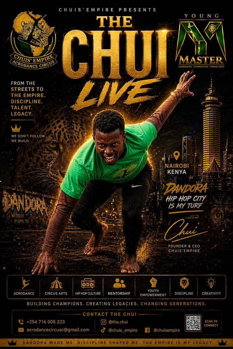 ChuiClan's tweet photo. Power. Discipline. Identity. 🐆🔥
This is CHUI.
From Dandora streets to the Empire — built on hustle, driven by vision.
FROM THE STREETS TO THE EMPIRE
#ChuisEmpire #StreetToEmpire #NairobiTalent https://t.co/7R8NHeQEpK