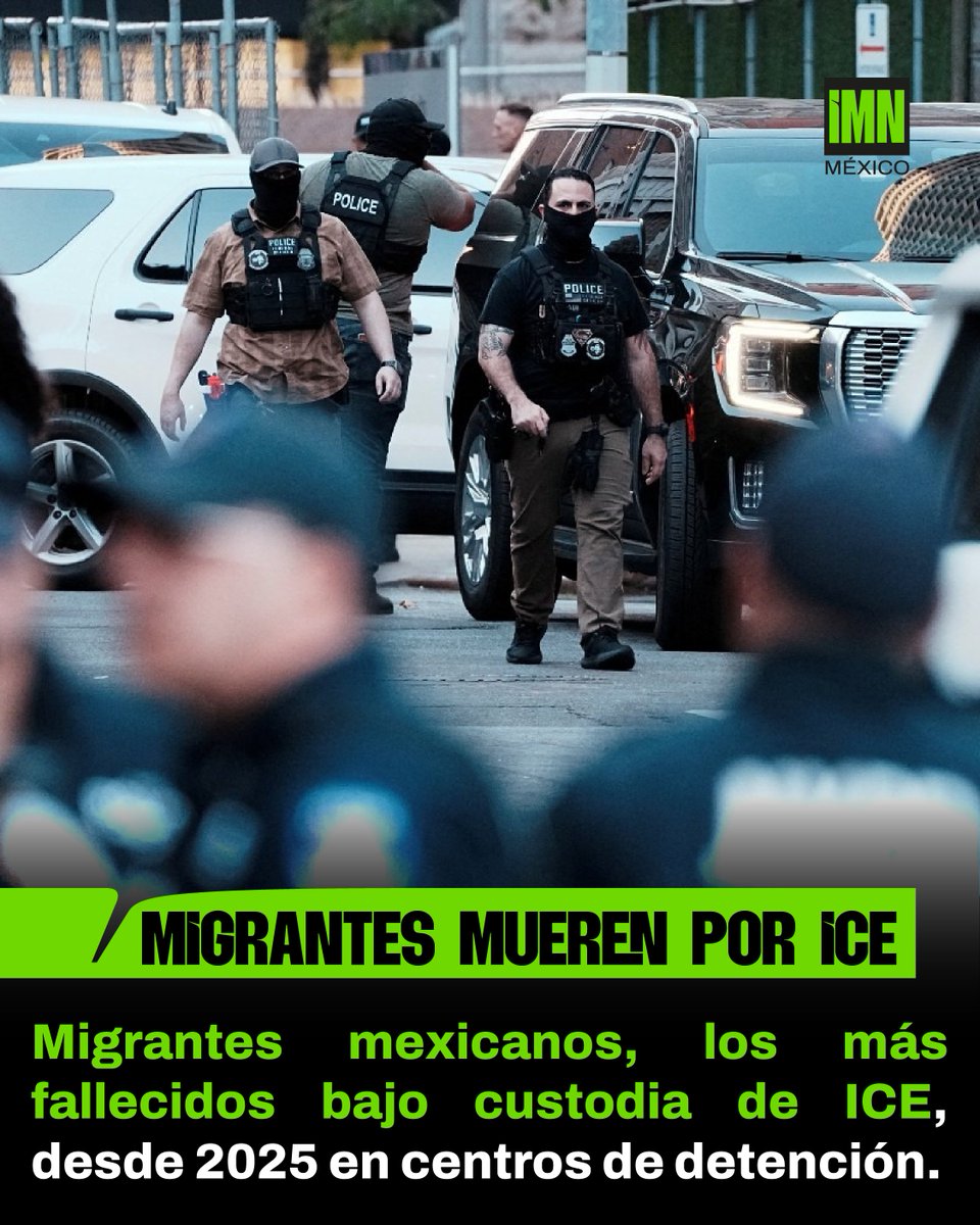 IMNoticiero's tweet image. Migrantes mueren bajo custodia en EU. 

15 mexicanos entre las víctimas.

México exige investigaciones.

#IMN #IMNNoticias #Migrantes #ICE #EstadosUnidos #México #DerechosHumanos #ÚltimaHora #Noticias