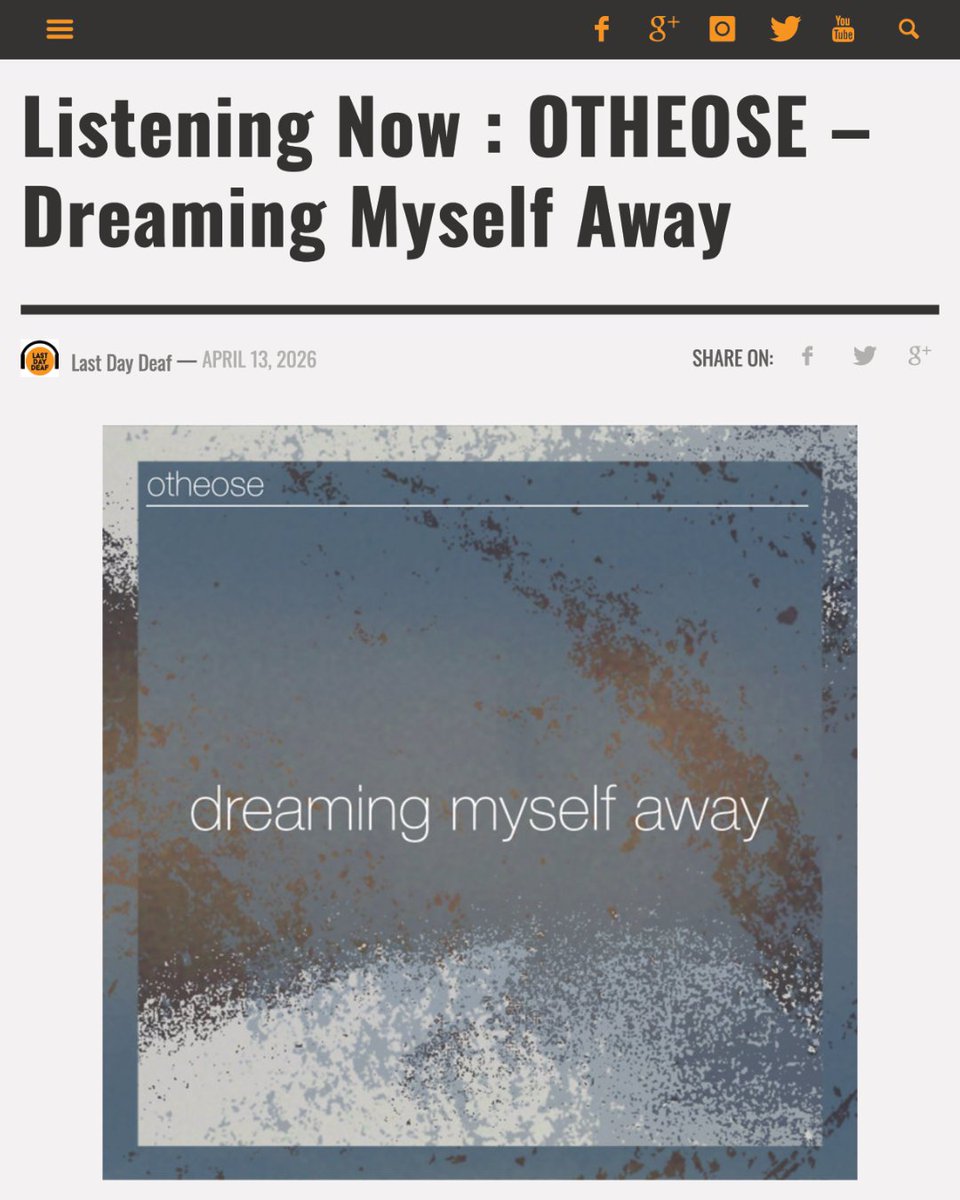 otheosemusic's tweet image. Thanks @Lastdaydeaf for the nice review of Dreaming Myself Away! 🙏

Read here: lastdaydeaf.com/listening-now-…

#chillhouse #electronicmusic #musicblog #musicreview