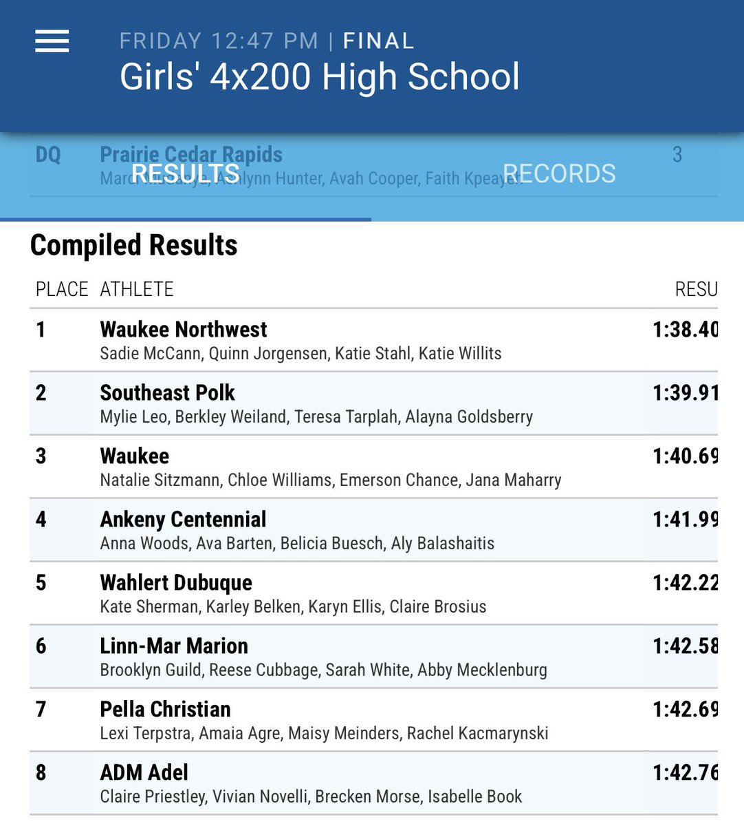 ADM Girls Track & Field tweet media