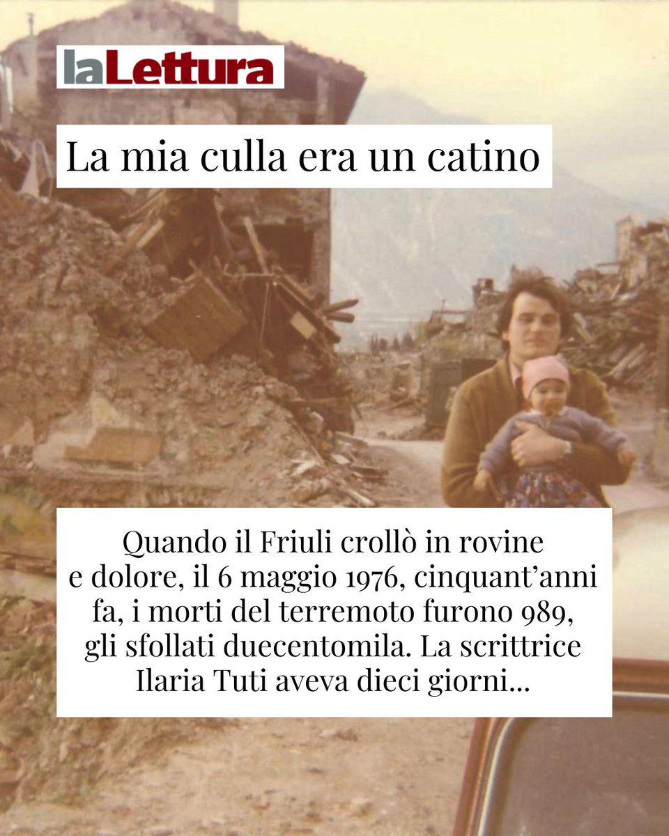 La_Lettura's tweet photo. A 50 anni dal terremoto del Friuli, su «la Lettura» sette pagine speciali con un testo di @Ilaria_Tuti,un articolo di @PVirtus, e l’intervista di @CleliaPatella all’artista cinese Ai Weiwei che presenta al Maxxi dell’Aquila la mostra «Aftershock» https://t.co/OmQB503o5K https://t.co/Okv4ltIBfK