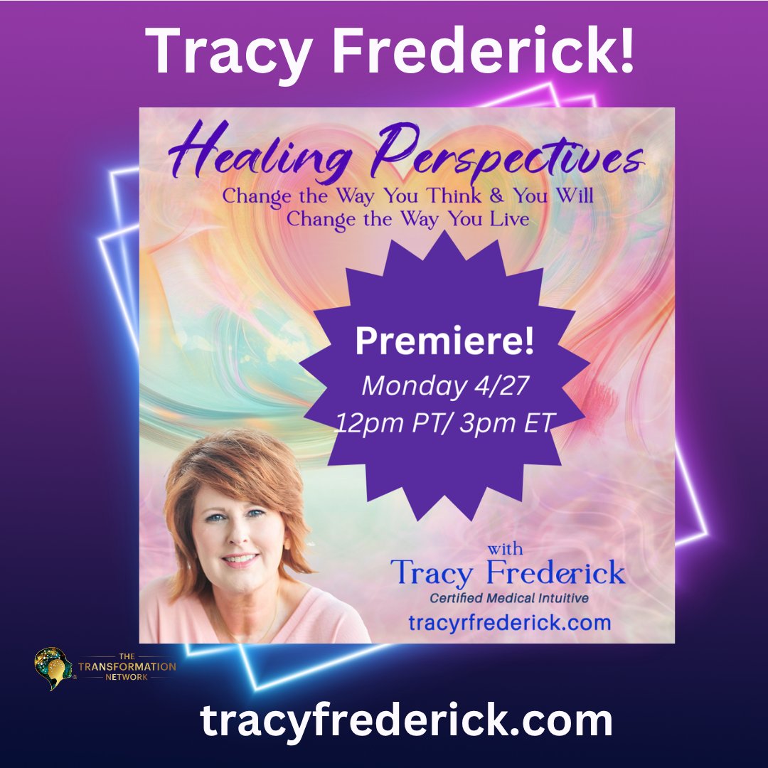TheDrPatShow's tweet image. Is #TracyFrederick your medical intuitive? Excited to introduce #NewShow Healing Perspectives with Certified Medical Intuitive Tracy Frederick! #Premiere Monday 4/27 at 12pm ET/ 3pm ET ow.ly/Txak50YHMWk #healingperspectives  #medicalintuitive #coaching #reading