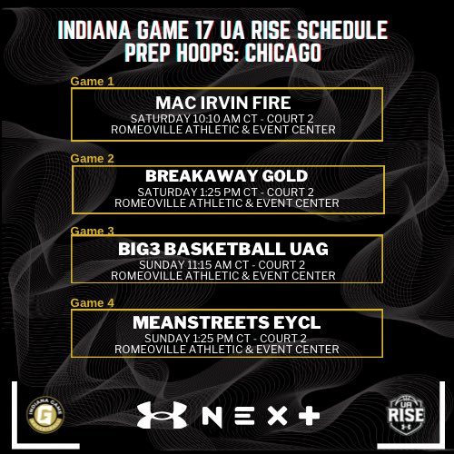 Indianagamehoop's tweet photo. Prep Hoops Windy City War schedules for this weekend! Great competition and excited to get after it! @scottybscout @PHCircuit @PrepHoopsIL @PrepHoopsIN https://t.co/ShLT4cImQC