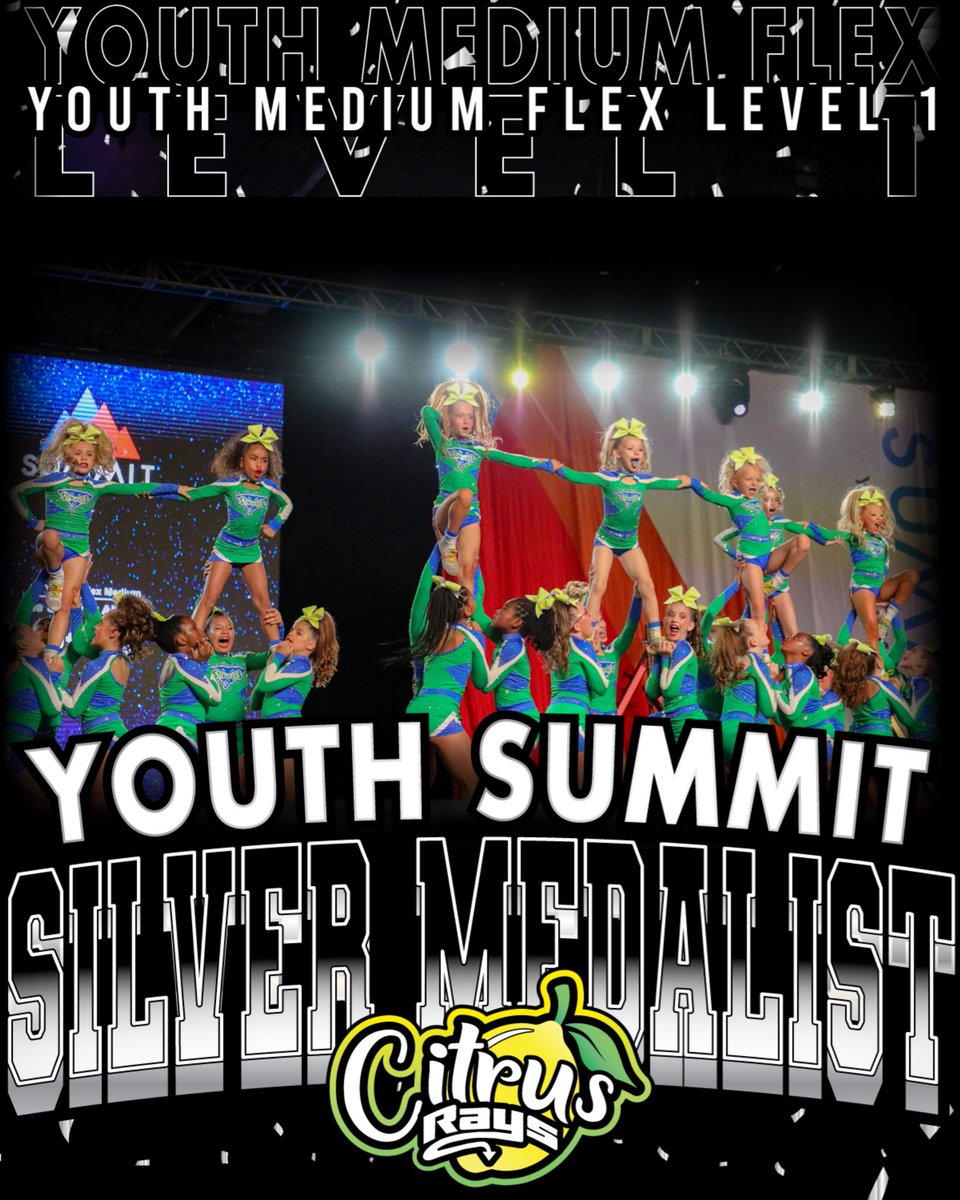 YOUR YOUTH MEDIUM FLEX LEVEL 1 2026 YOUTH SUMMIT SILVER MEDALIST, THE STINGRAY ALLSTARS CITRUS !! 🍋🥈

#TheStingrayAllstars #RAYSthestandard #LetsGoRays #OneOfAKind