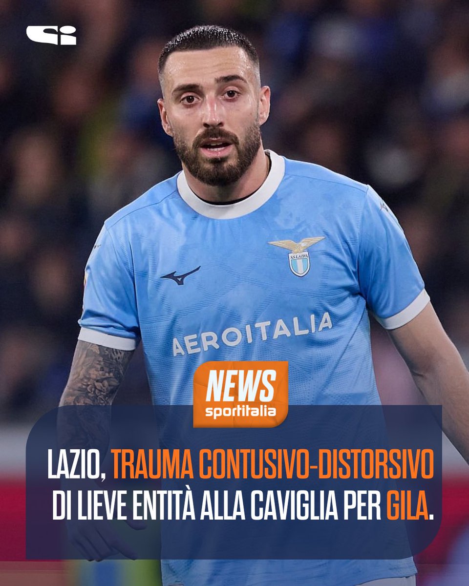 tvdellosport's tweet image. #Lazio, trauma contusivo-distorsivo di lieve entità alla caviglia per #Gila‼️

Gli esami a cui si è sottoposto il difensore hanno rilevato un trauma contusivo/distorsivo di lieve entità alla caviglia. Le sue condizioni saranno rivalutate nei prossimi giorni.